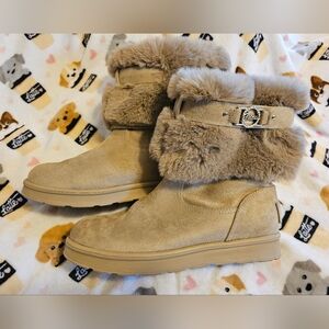 Guess Women's Tan Fur-Lined Boots